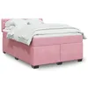 Image de vidaXL Boxspring met matras fluweel roze 140x190 cm3286317
