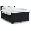 Image de vidaXL Sommier à lattes de lit avec matelas Noir 140x200 cm Velours 3286326