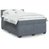 Image de vidaXL Boxspring met matras fluweel donkergrijs 140x200 cm3286331