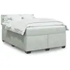 Image de vidaXL Sommier à lattes de lit et matelas Gris clair 140x200cm Velours 3286342