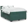Image de vidaXL Boxspring met matras fluweel donkergroen 140x200 cm3286345