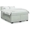 Image de vidaXL Sommier à lattes de lit et matelas Gris clair 160x200cm Velours 3286348