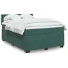 Image de vidaXL Boxspring met matras fluweel donkergroen 160x200 cm3286357