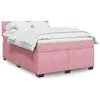 Image de vidaXL Boxspring met matras fluweel roze 160x200 cm3286359