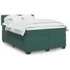 Image de vidaXL Boxspring met matras fluweel donkergroen 160x200 cm3286363