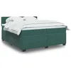 Image de vidaXL Boxspring met matras fluweel donkergroen 200x200 cm3286399