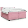 Image de vidaXL Boxspring met matras fluweel roze 200x200 cm3286401