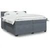 Image de vidaXL Sommier à lattes de lit et matelas Gris foncé 200x200cm Velours 3286409