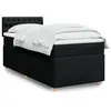 Image de vidaXL Sommier à lattes de lit avec matelas Noir 90x190 cm Tissu 3286544