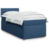 Image de vidaXL Sommier à lattes de lit avec matelas Bleu 90x190 cm Tissu 3286555