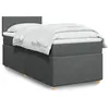 Image de vidaXL Sommier à lattes de lit avec matelas Gris foncé 90x200 cm Tissu 3286557