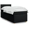Image de vidaXL Sommier à lattes de lit avec matelas Noir 90x200 cm Tissu 3286558