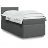Image de vidaXL Sommier à lattes de lit avec matelas Gris foncé 90x200 cm Tissu 3286564