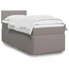 Image de vidaXL Sommier à lattes de lit avec matelas Taupe 90x200 cm Tissu 3286567