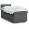 Image de vidaXL Sommier à lattes de lit avec matelas Gris foncé 90x200 cm Tissu 3286571