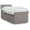 Image de vidaXL Sommier à lattes de lit avec matelas Taupe 90x200 cm Tissu 3286574