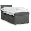 Image de vidaXL Sommier à lattes de lit avec matelas Gris foncé 90x200 cm Tissu 3286578