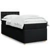 Image de vidaXL Sommier à lattes de lit avec matelas Noir 90x200 cm Tissu 3286579