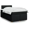 Image de vidaXL Sommier à lattes de lit avec matelas noir 120x190 cm tissu 3286628
