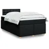 Image de vidaXL Sommier à lattes de lit avec matelas noir 120x190 cm tissu 3286635