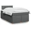 Image de vidaXL Sommier à lattes de lit avec matelas Gris foncé 120x200cm Tissu 3286648