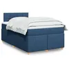 Image de vidaXL Boxspring met matras stof blauw 120x200 cm3286653