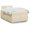 Image de vidaXL Sommier à lattes de lit avec matelas Crème 120x200 cm Tissu 3286659
