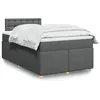 Image de vidaXL Sommier à lattes de lit avec matelas Gris foncé 120x200cm Tissu 3286662