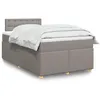 Image de vidaXL Boxspring met matras stof taupe 120x200 cm3286665