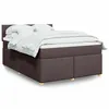 Image de vidaXL Boxspring met matras stof donkerbruin 140x190 cm3286678