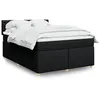 Image de vidaXL Sommier à lattes de lit avec matelas Noir 140x190 cm Tissu 3286684