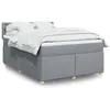 Image de vidaXL Boxspring met matras stof lichtgrijs 140x190 cm3286689