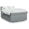 Image de vidaXL Boxspring met matras stof lichtgrijs 140x200 cm3286696
