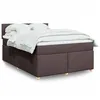 Image de vidaXL Sommier à lattes de lit avec matelas Marron foncé 140x200 cm 3286706
