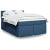Image de vidaXL Sommier à lattes de lit avec matelas Bleu 140x200 cm Tissu 3286709