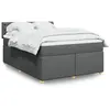 Image de vidaXL Sommier à lattes de lit avec matelas Gris foncé 140x200cm Tissu 3286711