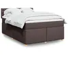 Image de vidaXL Boxspring met matras stof donkerbruin 140x200 cm3286713