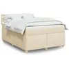 Image de vidaXL Boxspring met matras stof cràmekleurig 140x200 cm3286722