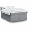 Image de vidaXL Sommier à lattes de lit avec matelas Gris clair 160x200cm Tissu 3286724