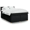 Image de vidaXL Sommier à lattes de lit avec matelas Noir 160x200 cm Tissu 3286726