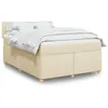 Image de vidaXL Boxspring met matras stof cràmekleurig 160x200 cm3286729
