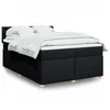 Image de vidaXL Sommier à lattes de lit avec matelas Noir 160x200 cm Tissu 3286747
