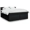 Image de vidaXL Boxspring met matras stof zwart 180x200 cm3286754