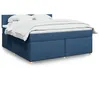 Image de vidaXL Boxspring met matras stof blauw 180x200 cm3286758