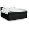 Image de vidaXL Boxspring met matras stof zwart 180x200 cm3286761