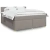 Image de vidaXL Sommier à lattes de lit avec matelas Taupe 180x200 cm Tissu 3286763