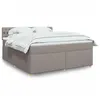 Image de vidaXL Sommier à lattes de lit avec matelas Taupe 180x200 cm Tissu 3286770