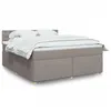 Image de vidaXL Sommier à lattes de lit avec matelas Taupe 180x200 cm Tissu 3286777