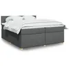 Image de vidaXL Boxspring met matras stof donkergrijs 200x200 cm3286781
