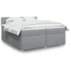 Image de vidaXL Boxspring met matras stof lichtgrijs 200x200 cm3286787